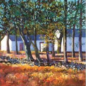    FARM BUILDINGS THROUGH TREES by Davy Brown, 18x18: Home & Kitchen