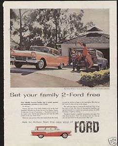 1957 Ad Ford Fairlane 500 Town Victoria Del Rio Ranch  