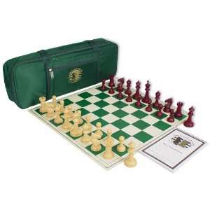   Tournament Chess Set Package   Burgundy & Camel Pieces Toys & Games