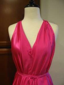 425NEW Robert Rodriguez Asymmetric Handkerchief Silk Dress Hot Pink 