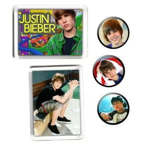  JUSTIN BIEBER Button and Magnet Gift Set #1 Everything 
