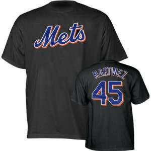 Pedro Martinez Black Majestic Name and Number New York Mets T Shirt 
