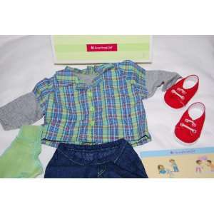  American Girl Bitty Baby Plaid & Denim Outfit: Toys 
