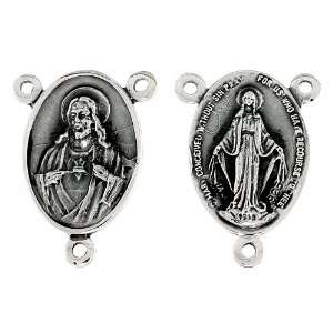  Sterling Silver Rosary Center 15/16 X 5/8 Jewelry