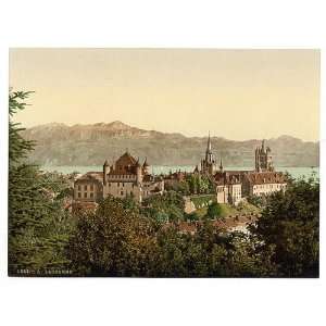  Photochrom Reprint of Lausanne, general view, with Savoy 