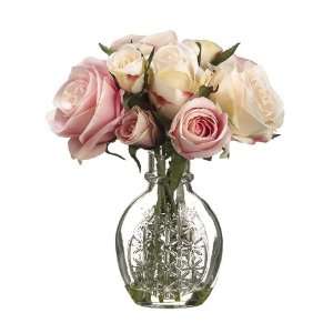   9Hx8Wx7L Rose in Vase Rose Beige (Pack of 2): Patio, Lawn & Garden