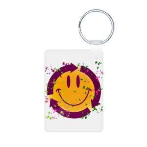 Aluminum Photo Keychain Recycle Symbol Smiley Face 