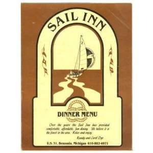  Sail Inn Dinner Menu Benzonia Michigan 