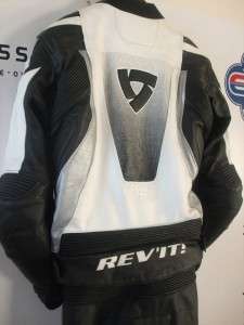 Revit Silica White Black Leather Jacket UK 40 Eu 50 VGC  
