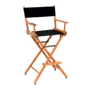   Celebrity Bar Height Director Chair   Walnut Stain, Color Black