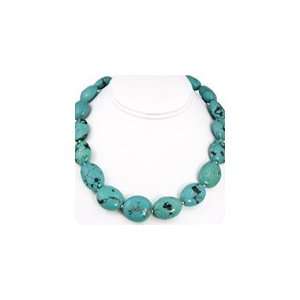   : Green Turquoise and Silver Roundel Beaded Necklace: Everything Else