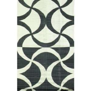 Outdoor Mat   Black and White Waves Duo Tone   5x9 