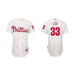  Philadelphia Phillies #33 Cliff Lee White Stripe 2011 MLB Authentic 
