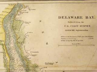 Scarce Delaware Bay 1854 Map Cape May New Jersey H/Col  