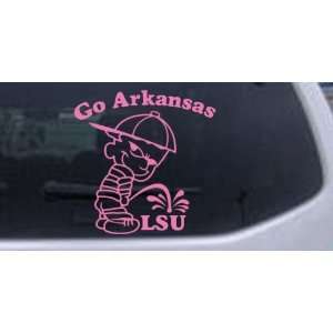 Go Arkansas College Car Window Wall Laptop Decal Sticker    Pink 3in X 