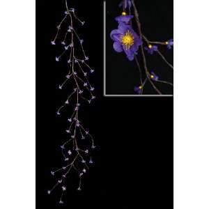  6 Enchanted Garden Lighted Purple Flower Garland