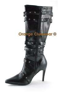 PLEASER WIDE WIDTH Womens Black Knee High Costume Boots  