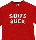 suits suck t shirt party funny humor retro tee red