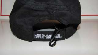 NWOT~HARLEY DAVIDSON~FLAT TOP HAT~VISOR~Comfy~Biker~Cap~Chrome Domed 