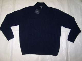 Hathaway Silk/Cashmere Quarter Zip Sweater Small Blue *  