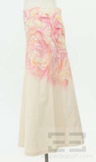 Issey Miyake Beige And Yellow And Pink Dyed Thread Skirt Size 3  