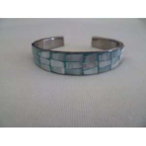  Blue Mother of Pearl Shell Flexible Bangle Everything 