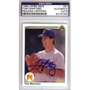  Tino Martinez Autographed/Hand Signed 1990 Upper Deck Card 