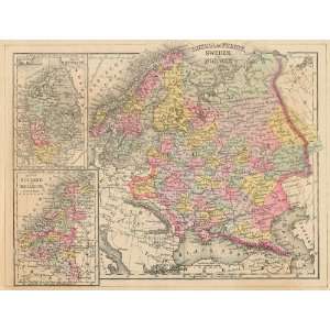  Wanamaker 1895 Antique Map of Russia in Europe