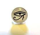 Ruby 24kt Gold vermeil Egyptian Eye of Horus Ring Egypt