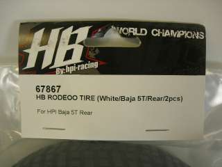 Hot Bodies HPI Baja 5T Front Rear Rodeoo Tire White  