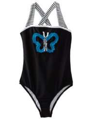Love U Lots Girls 7 16 One Piece Bathing Suit With Ruffle Design