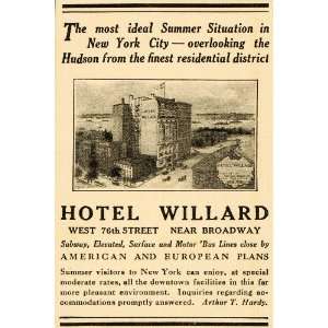  1909 Ad Hotel Willard 76 St New York City Arthur Hardy 