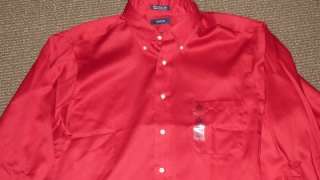 NWT   Izod 100% Twill Cotton Mens Button Down Shirt   Size XL /17/32 