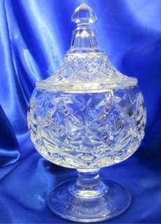 Crystal Covered Candy dish on pedestal Decorative pattern J7  