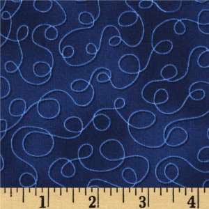  44 Wide Mixmasters Loopy Scribbles Blueberry Fabric By 