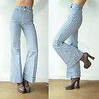   Gingham WRANGLER High Waist Hip Hugger Bell Bottom Jeans Pants XS 2