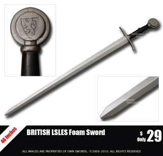 46 Foam Padd Medieval BRITISH LSLES Cosplay LARP Sword  