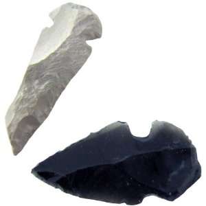  Pkg (4) Arrowheads From Mexico. Stone and Obsidian, approx 