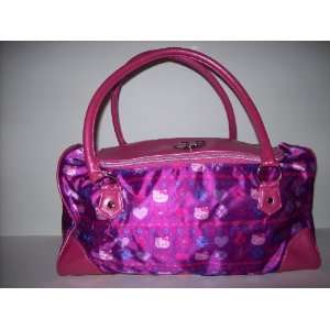   Pink & Purple Leather Travel Bag Tote Suitcase