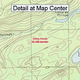  USGS Topographic Quadrangle Map   Fisher Ponds, Maine 