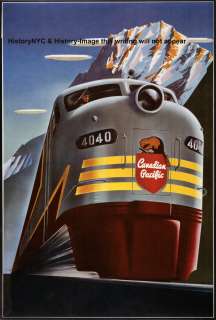 1950 CANADIAN PACIFIC RAILROAD TRAVEL POSTER  