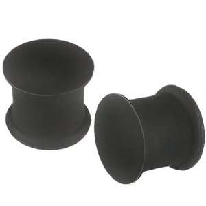 00G 00 gauge 10mm   Black Color Implant grade silicone Double Flared 
