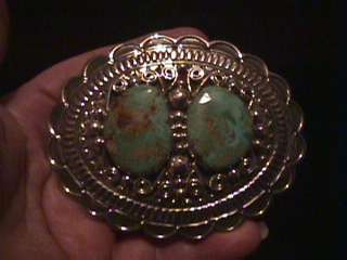 AC Native American Navajo turquoise silver belt buckle  