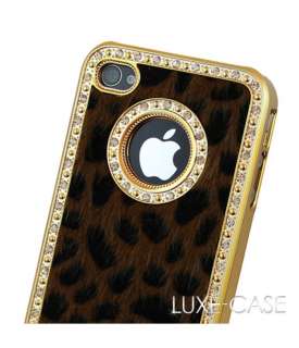 Leopard iPhone 4 4S Case Cover Designer Cheetah Print Fur Rhinestone 