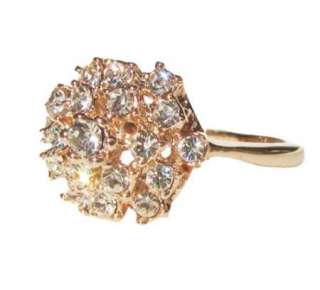 19PCS Crystal Rose Gold GP flower crown princess Ring engagement 