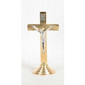  INRI Crucifix On Base Silver & Gold Plated 3