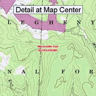 USGS Topographic Quadrangle Map   Marienville East, Pennsylvania 