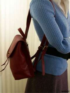 LOVELY! Red COACH Daypack Backpack Bag Purse Handbag Leather Shoulder 