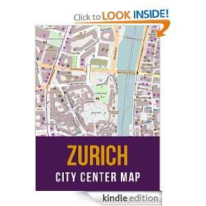 Zurich, Switzerland City Center Street Map eReaderMaps  