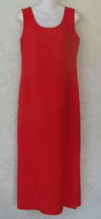 KARIN STEVENS Red Sleeveless Long Dress Flower Design Material Rayon 